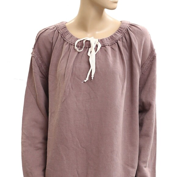 Free People Picnic Sweatshirt Blouse Top Oversized Pullover Cotton M NWT 283705 - Picture 5 of 8
